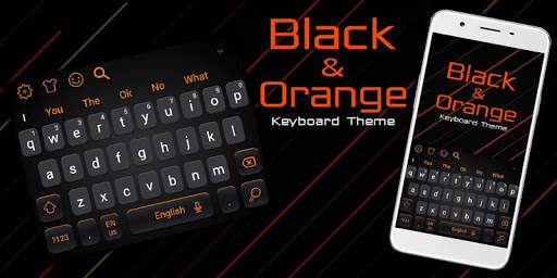 Cool Black Orange Keyboard Theme screenshot 5