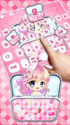 Makeup Cute Girl Keyboard скриншот 2