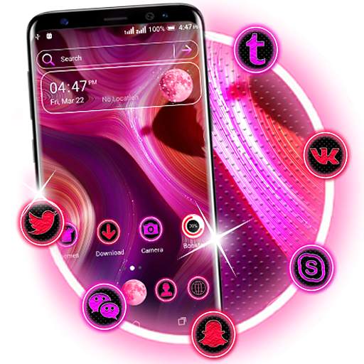 Pink Liquid Flow Launcher Theme 1.2