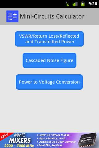 MCL Microwave/RF Calculator screenshot 1