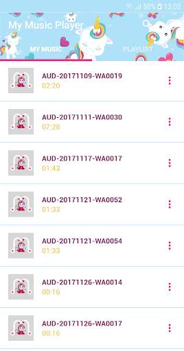 Unicorn Music Player : Unicorn Cute Player Theme screenshot 3