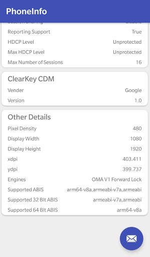 PhoneInfo: Basic, Widevine and ClearKey DRM Detail 3 تصوير الشاشة