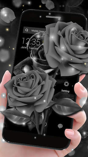 Black Rose APUS Launcher Theme screenshot 4