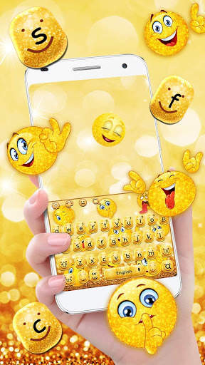Golden Glitter Emoji Keyboard screenshot 1