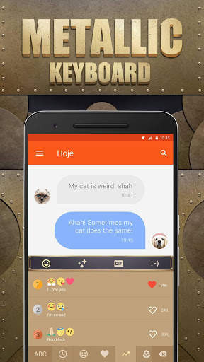 Metallic Emoji Keyboard Theme screenshot 3