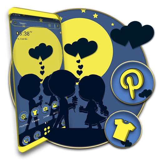 Yellow Moon Love Launcher Theme icon