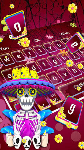 3D Colorful Fancy Skull Keyboard Theme screenshot 2