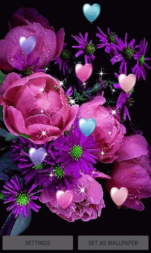 Flowers Hearts Live Wallpaper screenshot 1