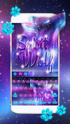 Night Sky Spirit Wolf Keyboard Theme screenshot 1