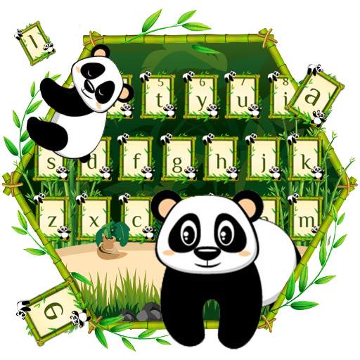 Cute Bamboo Panda Keyboard 10001005