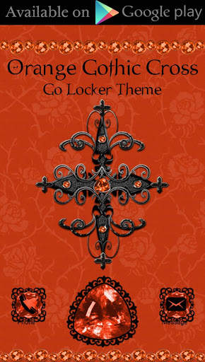 Orange Gothic Cross 3D Next Launcher theme screenshot 6