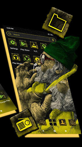 Old Man Smoking Launcher Theme screenshot 3