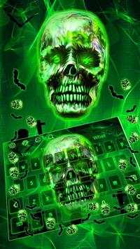 Magical Green  Zombie Skull Gravity Keyboard Theme screenshot 2