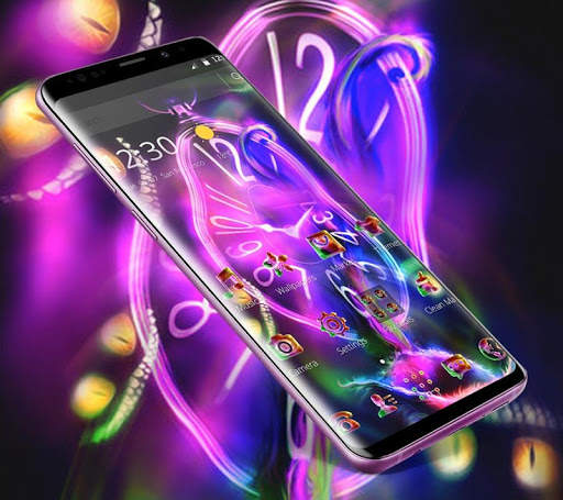 Neon Purple Clock Monster Theme screenshot 3