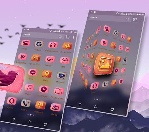 Sunset Art Launcher Theme screenshot 2