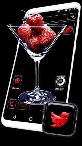 Strawberry Glass Launcher Theme screenshot 1