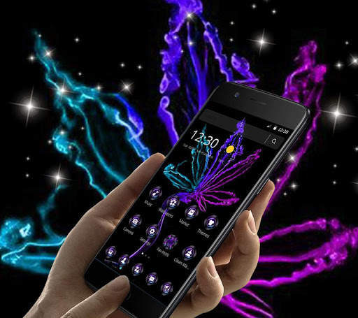 Violet Neon Black Weed Theme screenshot 3