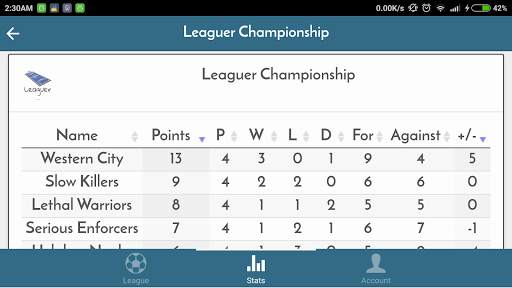 Leaguer Lite screenshot 1