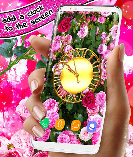 Spring Rose Live Wallpaper 🌹 Pastel Pink Themes screenshot 4