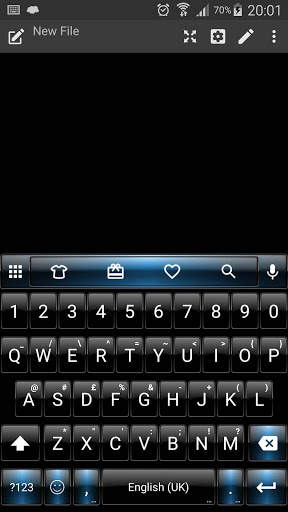 Dusk BlackBlue Emoji Keyboard screenshot 1