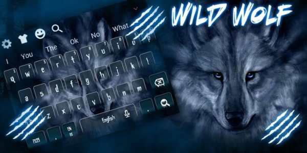 Blue Night Dark Wolf Keyboard Theme screenshot 5