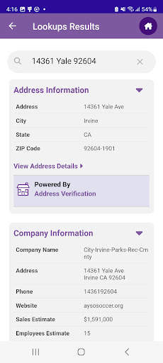 Melissa Lookups screenshot 6