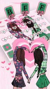 Best friends Girl BFF Keyboard Theme screenshot 2