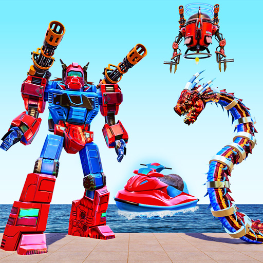 Flying Snake Robot Transforming JetSki Robot Games icon