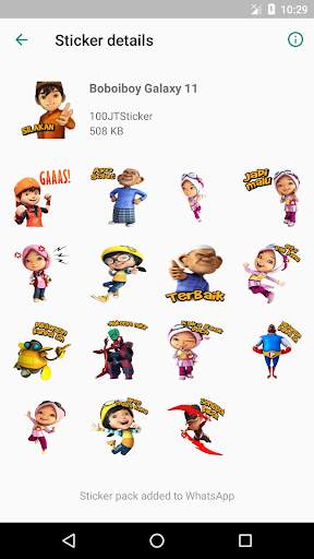 Sticker BoBoiBoy Galaxy WAStickerApps screenshot 7