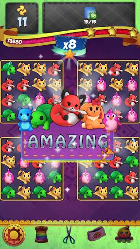 Fluffy PJ Trolls Friends: Match 3 Puzzle Game screenshot 2