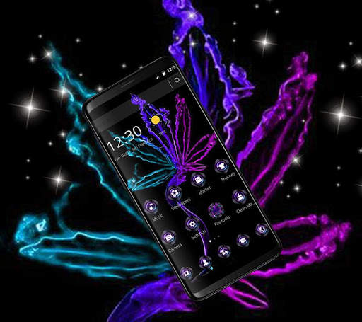 Violet Neon Black Weed Theme screenshot 5
