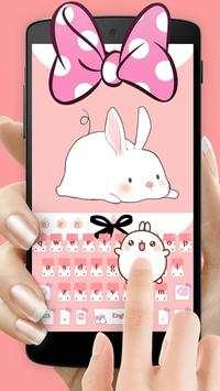 Pink Cute Kitty Keyboard Theme screenshot 2