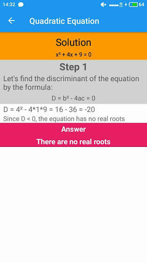 Quadratic equation solver screenshot 5