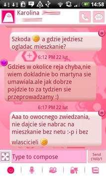 GO SMS Pink Floral Theme screenshot 4