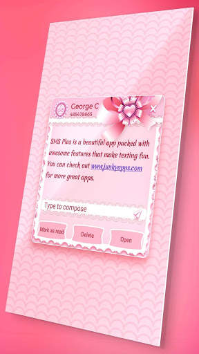 Pink SMS Messenger Theme screenshot 4