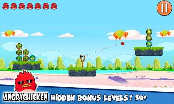 Angry Chicken Knock Down - Hungry Birds Slingshot स्क्रीनशॉट 2