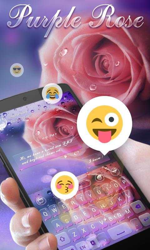 Purple Rose GO Keyboard Theme screenshot 2