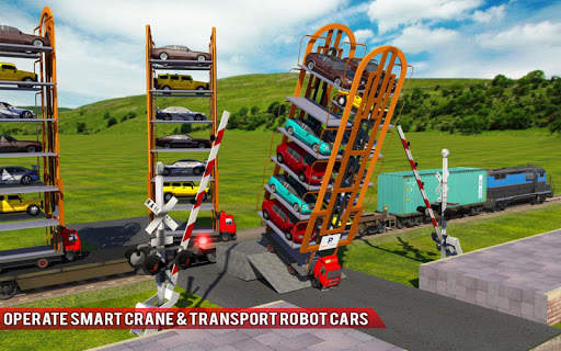 Robo Car Transform: Train Transport Smart Crane 3D screenshot 15