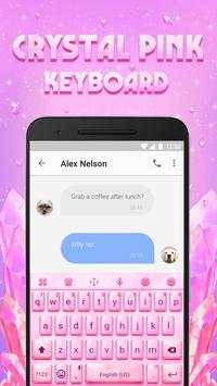Crystal Pink Emoji Keyboard Theme for Hangouts screenshot 2