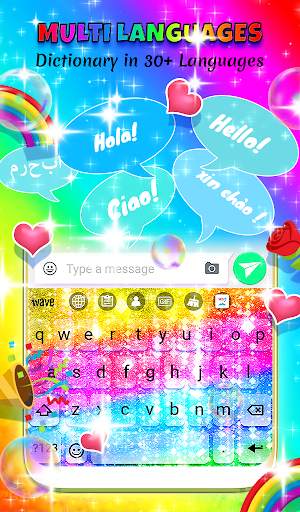 Rainbow Glitter Keyboard   Liv स्क्रीनशॉट 4