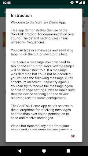 SoniTalk - Exchange Data Over (Ultra)Sound screenshot 7