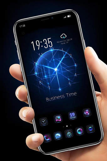 Business Time black tech clock cool theme screenshot 4