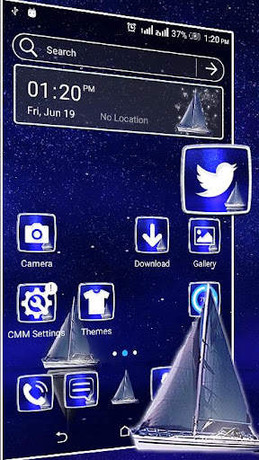 Blue Ocean Night Theme screenshot 1