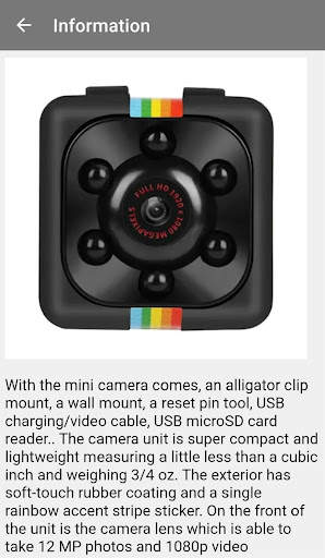 Sq11 Mini dv Camera Guide स्क्रीनशॉट 1