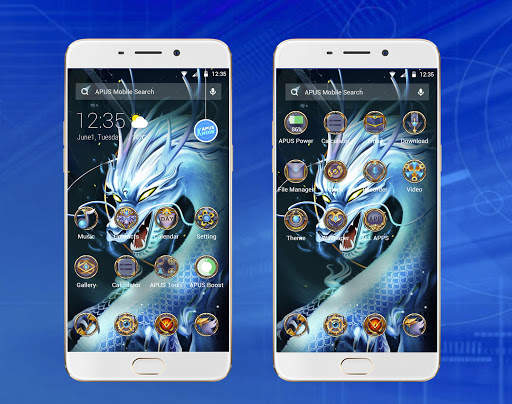 Divine Cool White Dragon-APUS Launcher theme screenshot 2