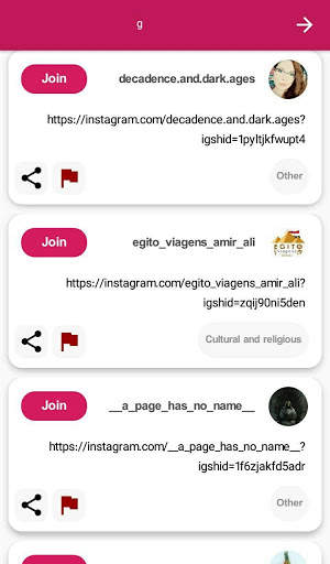 Insta Links : pages of instagram screenshot 2
