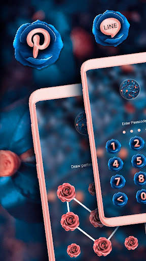 Blue Pink Rose Launcher Theme screenshot 5