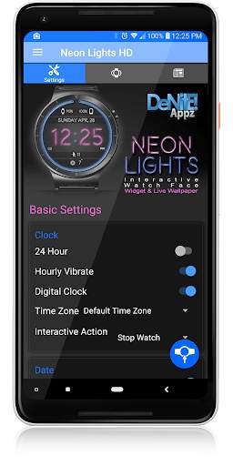 Neon Lights HD Watch Face Widget & Live Wallpaper screenshot 4