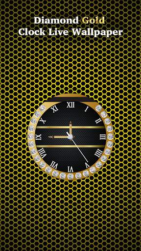 Diamond Gold Clock Wallpaper screenshot 2
