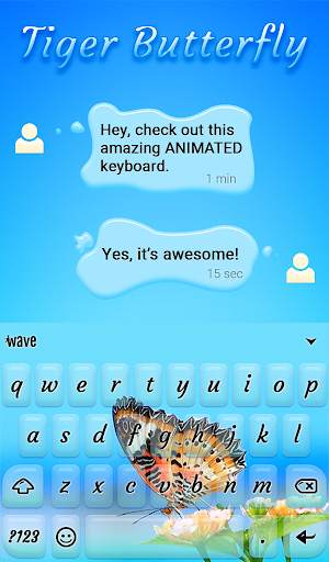 Tiger Butterfly Keyboard   Live Wallpaper screenshot 3